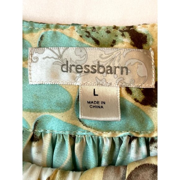 Dressbarn Women Geo Print Satin Pintuck Blouse Torrid High Neck Multicolor L - Picture 5 of 7